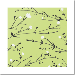 Branches Pattern in Olive Posters and Art